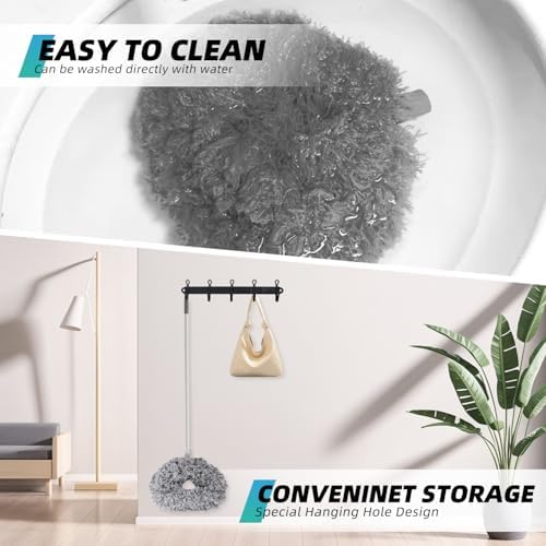 DRQ Ceiling Fan Cleaner Duster with 13-48 in Extension Pole, Grey - Image 5