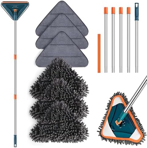Wall Cleaner Mop with Long Handle, 360° Rotatable Wall Mop, 85“ Baseboard Cleaner Tool Duster for Wall Washer Cleaner Tool for Walls/Dust/Ceiling Fans/Baseboard/Floors by YourFurnitureExpert