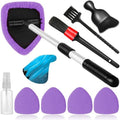 Qydipclin 10pcs Windshield Cleaner Tool, Car Window Cleaning Wash Kit with 4 Reusable Microfiber Pads 1 Spray Bottle and Extendable Handle Auto Glass Wiper Kit, Purple by Qydipclin