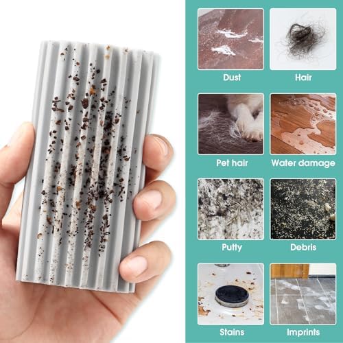 8 Pack Damp Dusting Sponge Duster, Grey Dust Cleaning Sponge, Reusable Household Cleaning Sponge Tool for Blinds, floorboards, Fan Blades, Vents, Glass, Railings, Mirrors - Image 3