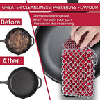 316L Cast Iron Scrubber Kit + Pan Scraper, Silicone Sponge, Dishwasher Safe - Image 2