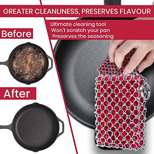 316L Cast Iron Scrubber Chainmail - Chain Mail Scrubber for Skillet, Pan - Image 2