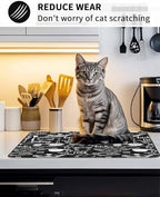 Black Kitchen Tools Stove Top Covers for Electric Stove, Modern Cooking Utensil Induction Cooktop Cover Protector, Farmhouse Cookware Range Mat for Glass Top Stove, Kitchen Dish Drying Mat, 28"x20" - Image 7