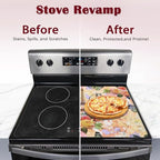 Vintage Eiffel Tower Stove Top Cover for Electric, Rose Butterfly Glass Ceramic Stove Cover, Heat Resistant Flat Stovetop Protector, Dish Drying Mats for Kitchen - Image 4