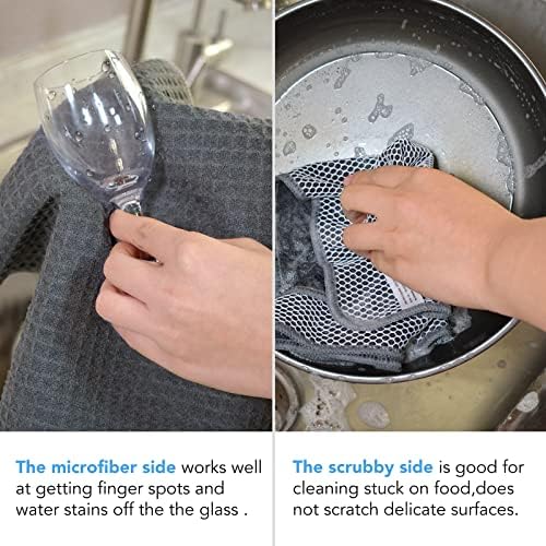 KinHwa Dish Cloths for Washing Dishes with Scrub Side, Microfiber Dish Rags - Image 5