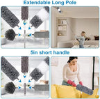 Microfiber Extendable Feather Duster (11pcs) with 100" Extension Pole, Washable Reusable Bendable Dusters for Cleaning Ceiling Fan, High Ceiling, TV, Blinds, Cars - Image 4