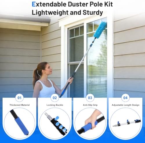 25ft High Reach Duster Kits for Cleaning Ceiling Fan, High Roof,Window - Image 5