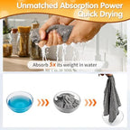 FIXSMITH Microfiber Cleaning Cloth -Pack of 24, Highly Absorbent Cleaning Rags(Grey&Orange), 16"X12" All Purpose Cleaning Towels for Housekeeping, Kitchen, Car, Reusable Microfiber Towels - Image 4