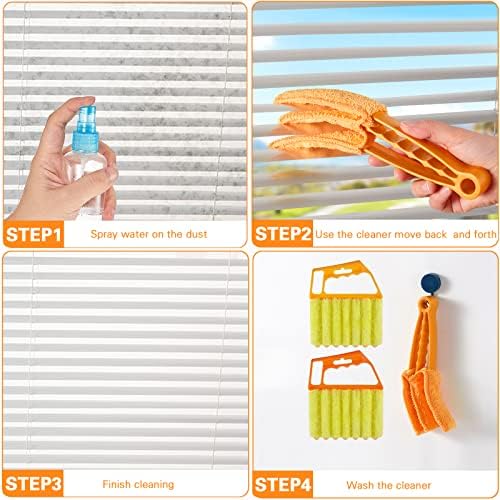 10 Pcs Venetian Window Blind Cleaner Duster Tool Set, Mini Blind Cleaner Duster Brush, Hand Held Air Conditioner Shutters Duster, Dirt Cleaner for Blind, Fan, Air Conditioner, Window Groove Gap (Blue) - Image 3