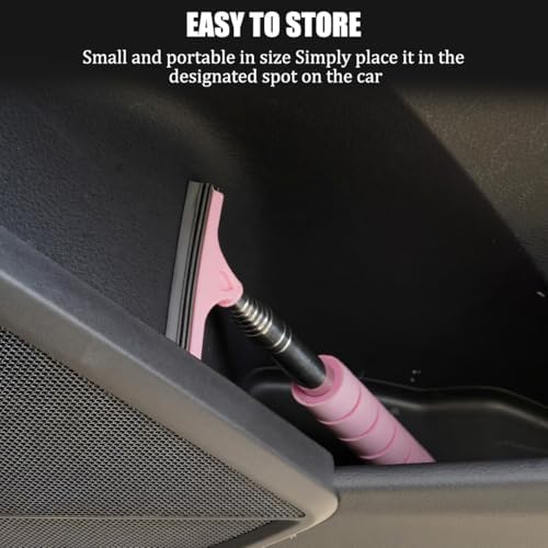 Bittwee 2PCS Car Side Mirror Squeegee, Retractable Auto Rearview Mirror Wiper, All-Purpose Window Squeegee for Cleaning Shower Glass Door, Vehicle Accessories Universal Fit（Green/Pink） - Image 4