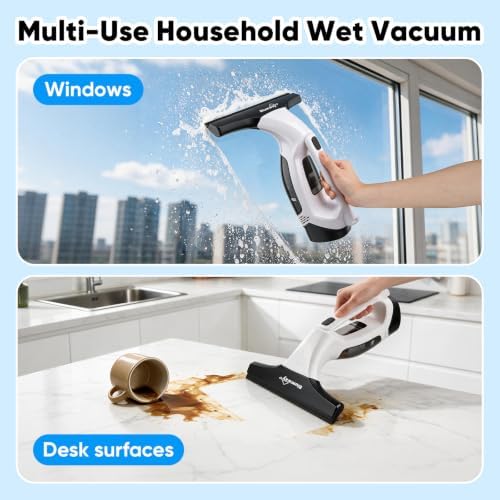 Cordless Window Vacuum Squeegee, 4000mAh Large Capacity & 30-40" Long Pole - Image 3