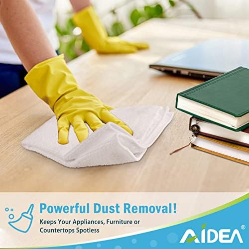 AIDEA White Microfiber Cleaning Cloth, 100PK, Cleaning Rags, 11.5"×11.5" - Image 4