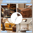 THARAHT Extendable Ostrich Feather Duster up to 27-94 inches Fluffy Feathers Long Handle Reusable for Cleaning Ceiling Fan Pendant lamp High Ceiling Blinds Furniture Feather Duster - Image 6