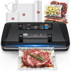 Vacuum Sealer Machine, 230W 95KPa Food Sealer Built-in Cutter & Bag Storage by ROUUO
