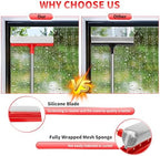 Window Squeegee with 18.5"-28.5" Retractable Handle, 2-in-1 Squeegee for Window Cleaning Tool for Cars, Trucks, Glass Doors, Shower, Outdoor Windows – Window Cleaner (Red) - Image 6