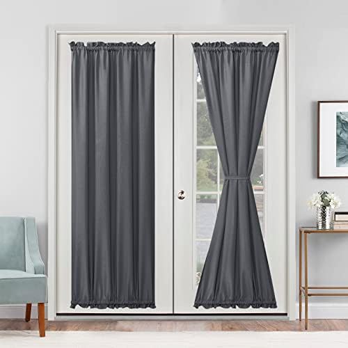 Hiasan Front French Door Curtains for Window, Grey, 24W x 72L, 1 Panel by Hiasan