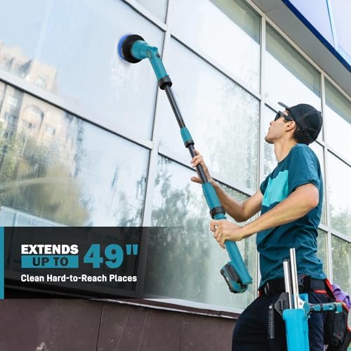 Alloyman 1200RPM Electric Spin Scrubber, 20V Replaceable Battery, Shower Cordless Cleaning Brush, Power Scrubber for Cleaning with 8 Brushes for Bathtub/Tub/Tile/Floor - Image 3