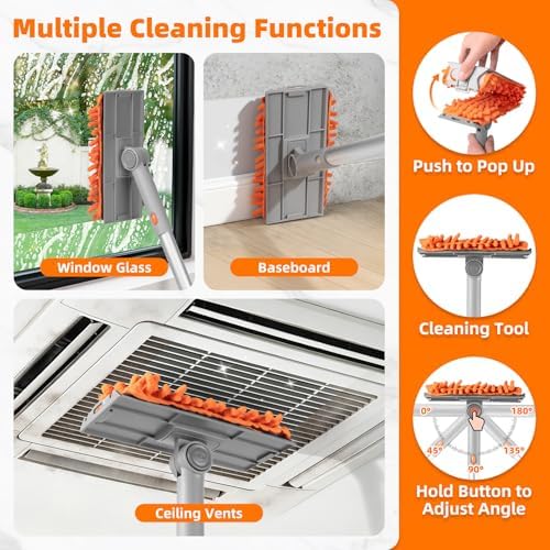Ceiling Fan Cleaner Duster with 6 Ft/77'' Extension Pole, Multi-Functional - Image 3