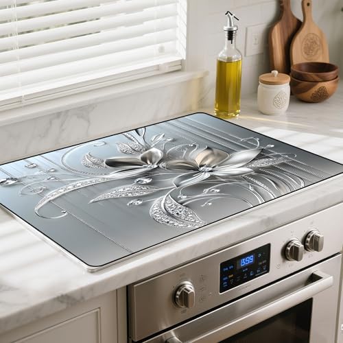 Heat-resistant Stove Top Cover - 28.5" X 20.5" Cooktop Protector Covers, Scratch-resistant Washable Pad Kitchen Countertop Mat (White, 28.5" x 20.5") by BSFHH