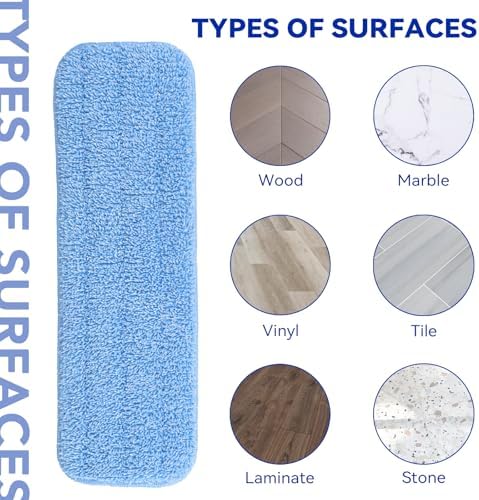 Replacement Microfiber Pad Fit for Rubbermaid Commercial 18 Inch Mop Head - 10 Pack Update Wrapping Wet & Dry Commercial Cleaning Reusable Refills Fit for Any Microfiber Flat Mop System 18" - Image 6