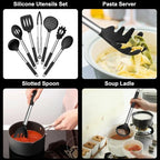 E-far Silicone Cooking Utensils Set, 7-Piece Black Kitchen Utensils Set - Image 3