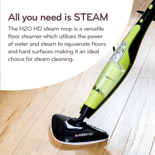 H2O HD Steam Mop & Handheld Steam Cleaner | 3-in-1 Floor Steamer | 1500W Power & 450ml Removable Tank | Foldable Storage | Hardwood, Tile & Laminate Cleaner - Image 5