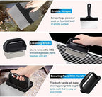 Blackstone Griddle Cleaning kit 16 Pcs, Heavy Duty Grill Cleaning Stone Bricks with Handle,Griddle Scrubber Scouring Pads with Handle and 6" Grill Scraper,Griddle Cleaner Brush Set for Flat Top - Image 3