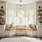 jinchan Pinch Pleated Linen Back Tab Tier Curtains, 26x36, White by JINCHAN