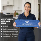 Microfiber Wholesale 18 inch Microfiber Mop Pads - Machine Washable, Reusable, Refills & Replacement Wet Mop Heads Compatible with Any Microfiber Flat Mop System (18 Pack) - Image 3