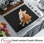 Stove Top Cover for Electric Stove- Range Covers for Electric Stove,Silicone XXL Dish Drying Mat, Glass Cooktop Covers, Flat RV Range top Mats (Black, 36"x21") - Image 5