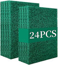 Heavy Duty Scour Pads Sponge Dish Scrubber Non-Scratch Green Reusable Household Scrub Pads for Kitchen and Dish Cleaning Tool (24Pcs) by GUEICN