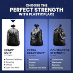 Plasticplace 55-60 Gallon Trash Bags │ 1.2 Mil │ Black Heavy Duty Garbage Can Liners │ 38” x 58” (50 Count) - Image 6