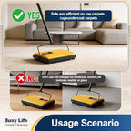 Yocada Manual Carpet Sweeper Cleaner Household Sweeper Hand Push - Image 5