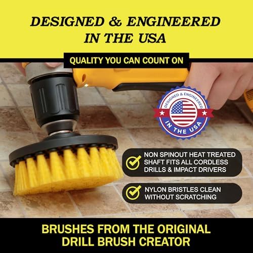 Drillbrush Drill Brush Attachment Set for Bathroom, Tile & Grout Cleaning - Image 4