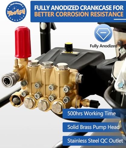 TOOLCY 1" Shaft Pressure Washer Pump 4400 PSI with Adjustment Unloader - Image 6
