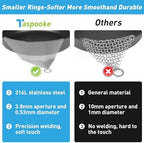 Cast Iron Cleaner & Chainmail Skillet Scrubber - 14''x14'' 3.8mm Small Ring, 316L Stainless Steel Interlocking Mesh Sheet, Flexible Chainmail Panel, Fine Linked Ring Fabric, Woven Ring Net - Image 4