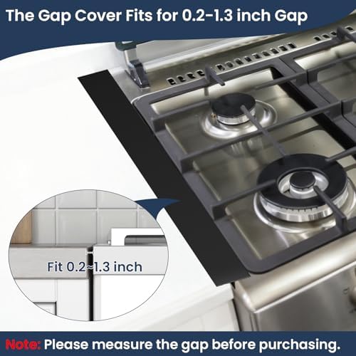 Silicone Stove Gap Covers 2Pack, Stove Gap Filler for Kitchen 25inch, Black - Image 3
