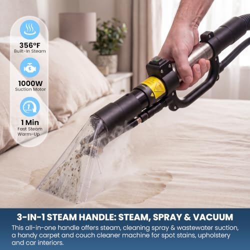 Commercial Carpet Cleaner Machine with Steam, 2600W Carpet Extractor - Image 4