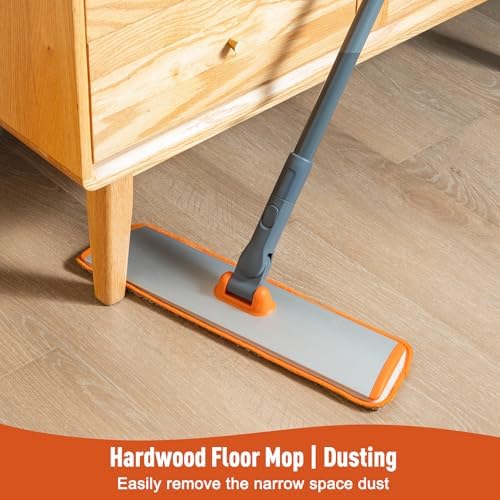 CLEANHOME Flat Mop for Hardwood & Pet Hair, 4 Washable Pads - Image 2