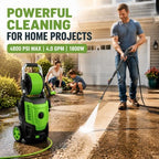2026 New Electric Pressure Washer 4800 PSI 4.0GPM High Power Washer with 33ft Hose Reel,4 Nozzles and Foam Cannon for Cars/Home/Driveways/Patios/Fences, Green - Image 2
