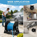 Pressure Washer Hose Reel 3/8"x350ft, 5000PSI, A-Frame with Brake & Lock - Image 6