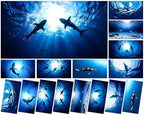 8 Pcs Fluorescent Light Covers with 80 Magnets Decorative for Classroom Ceiling Light 4 x 2 Feet Magnetic Light Covers Filter Easy Install for Office Hospitals & Home Drop Ceiling Supplies (Shark) by Wiooffen