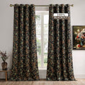 StangH Vintage 100% Blackout Black Floral Velvet Curtains 84 Inch 2 Panels by StangH