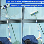 60" Window Squeegee Cleaner 2 in 1 Window Cleaning Tool Kit Window Washing Kit with Extension Pole for Shower Glass, Indoor/Outdoor High Window Cleaning-Two Pads - Image 6