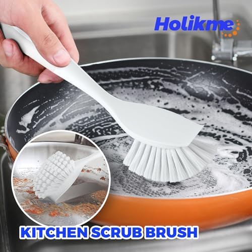 Holikme Dish Brush Cleaning Brush Set for Cleaning Groove Gap,White - Image 2