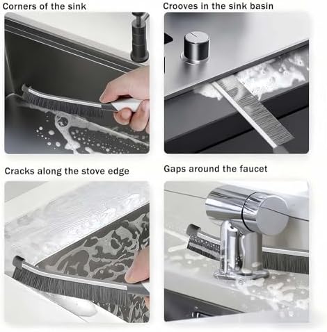 Crevice Cleaning Brush Set-9-Piece, Scratch-Free Hard Bristle Gap Scrubber with Protective Tip, Non-Shedding Detail Brushes for Window Tracks, Bathroom Grout, Blenders & Kitchen Sinks - Image 5