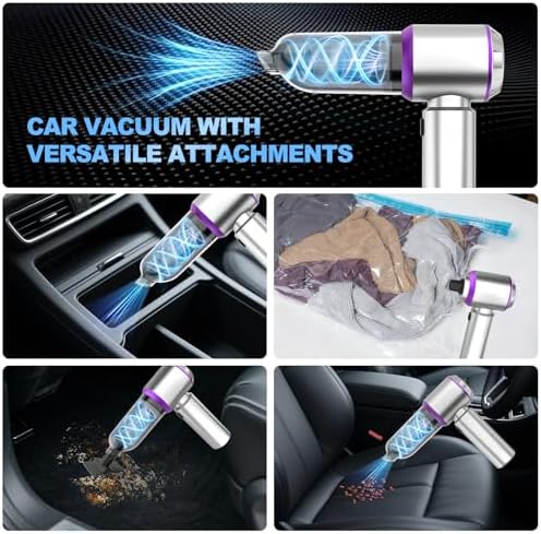 Cordless Handheld Car Vacuum, 22000PA Strong Suction Mini Vacuum, 100000 RPM Brushless Motor, 4-in-1 Portable Vacuum for Car Detailing, Pet Hair, Home, Office, Sofa, Carpet, Stairs, Couch - Image 4