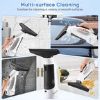 Window Vacuum Squeegee Cordless, 2000Pa Electric Rechargeable Window Cleaner with 200ml Water Tank, Cleaning Kit with Spray Bottle & Microfiber Pad for Glass, Mirror, Shower Door, Car Windshield - Image 5