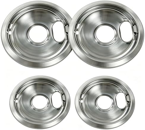Gas Range Burner Drip Pans Set 2x6 Inch + 2x8 Inch 4PCS - Image 2
