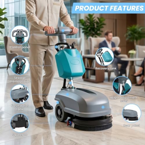 PX4 15" Compact Walk-Behind Floor Scrubber Machine, Commercial - Image 5